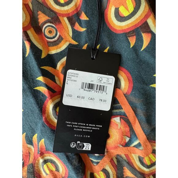 NEW w/TAGS RVCA Redondo Short Sleeve Shirt for Men Tribal Island Large - Picture 4 of 9